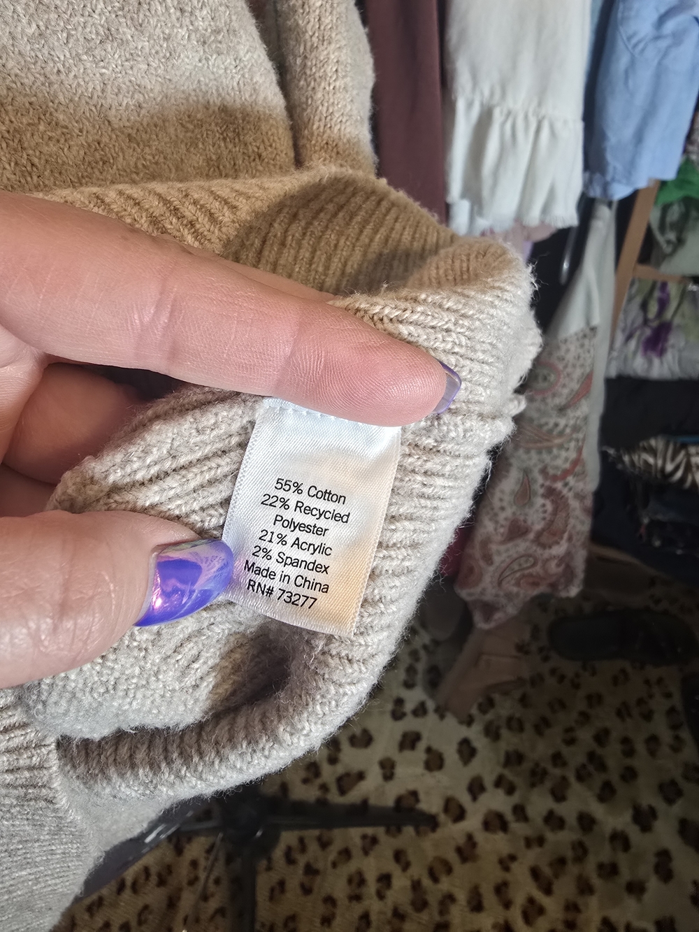 LC Lauren Conrad Light Beige Crewneck Sweater